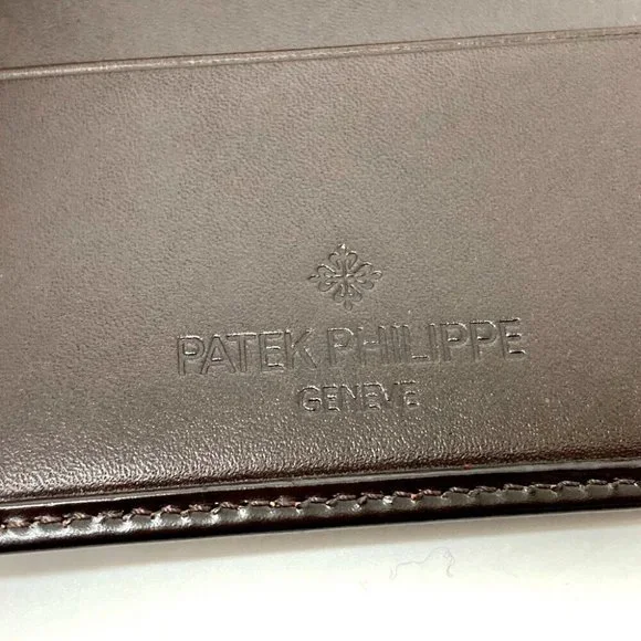UNUSED PATEK PHILIPPE logo Novelty Two fold Travel case Brown - Picture 8 of 12
